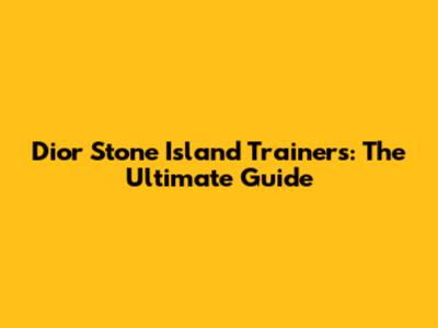 Dior Stone Island Trainers: The Ultimate Guide