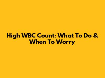 High WBC Count: What To Do & When To Worry