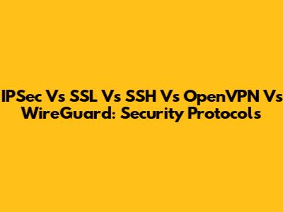 IPSec Vs SSL Vs SSH Vs OpenVPN Vs WireGuard: Security Protocols