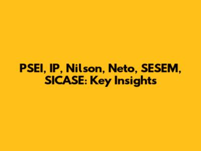 PSEI, IP, Nilson, Neto, SESEM, SICASE: Key Insights